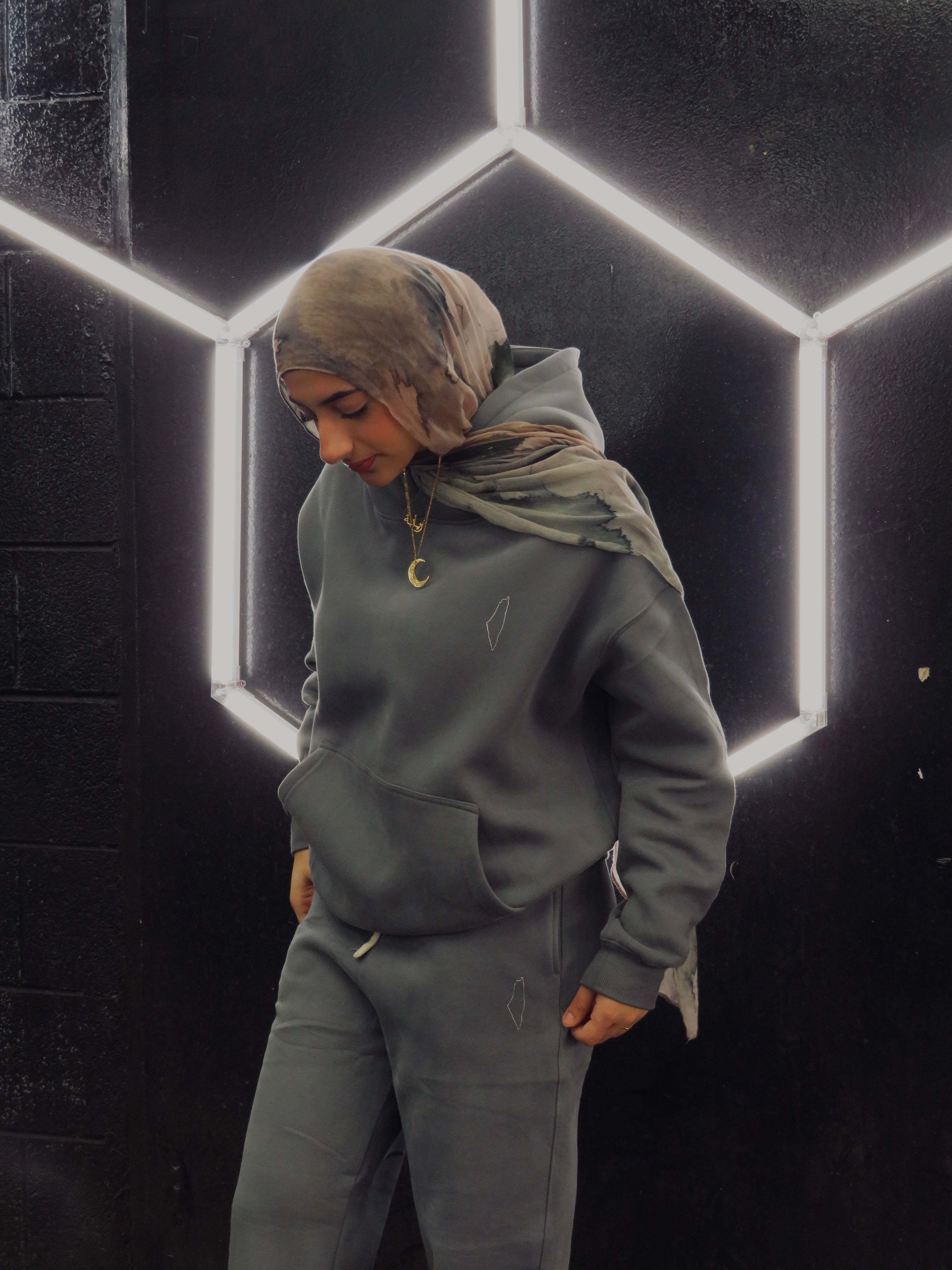 Grey Palestine Map Sweatsuit