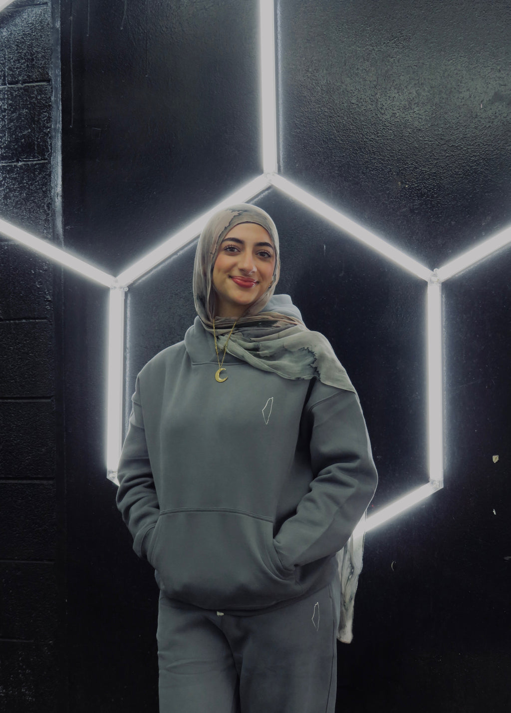 Grey Palestine Map Sweatsuit